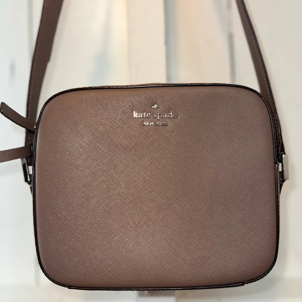 Kate Spade Spring Newbury Crossbody Bag Brown Silver Accents Capsule Wardrobe